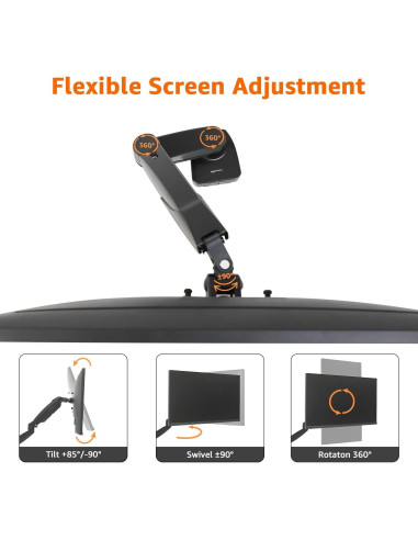 Soporte de Monitor Amazon Basics Ajustable hasta 27" Negro
