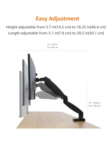Soporte de Monitor Amazon Basics Ajustable hasta 27" Negro