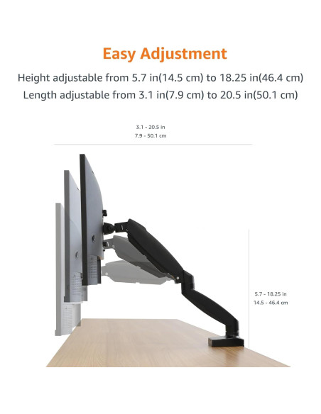 Soporte de Monitor Amazon Basics Ajustable hasta 27" Negro