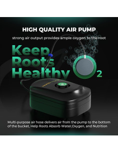 Sistema Hidropónico DWC Mars Hydro 5 Galones con Bomba 8W 2