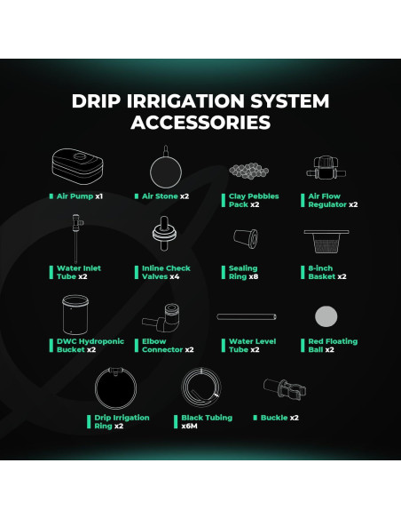 Sistema Hidropónico DWC Mars Hydro 5 Galones con Bomba 8W