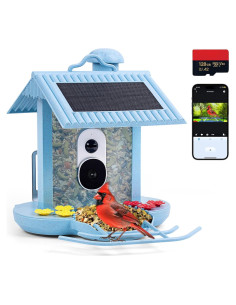 Comedero para Aves INHDBOX con Cámara 128GB y Solar