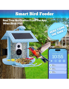 Comedero para Aves INHDBOX con Cámara 128GB y Solar 2