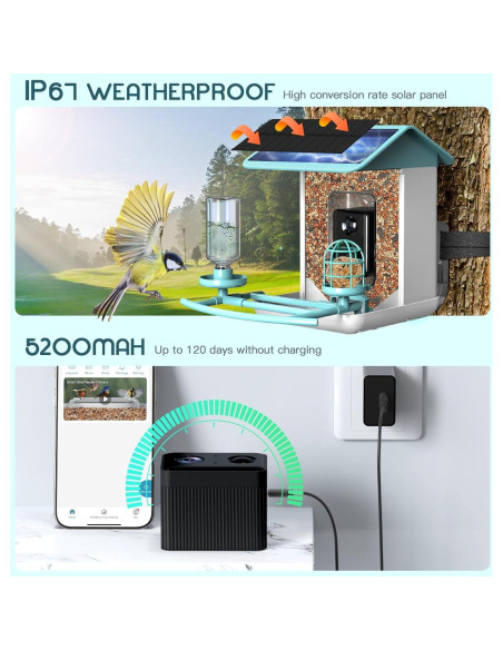 Comedero Inteligente BROAIMX con Cámara 1080P y Solar