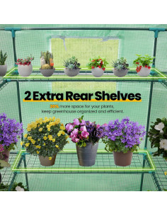 Invernadero KING BIRD 3 Niveles 14 Estantes Verde 142x142x196cm 2