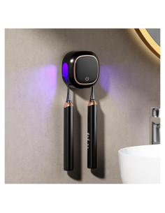 Soporte de Cepillo de Dientes Wekity Negro con Limpieza Automática