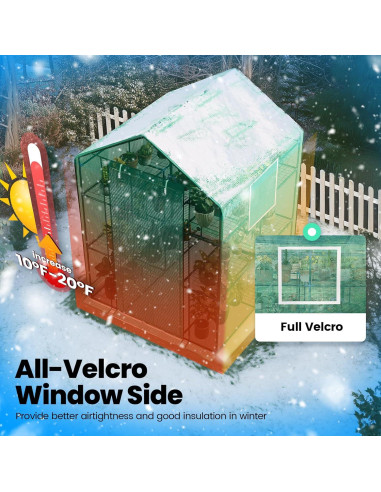 Invernadero KING BIRD 3 Niveles 14 Estantes Verde 142x142x196cm