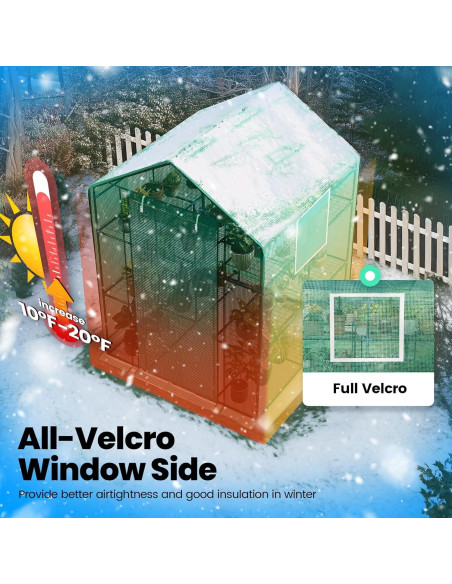 Invernadero KING BIRD 3 Niveles 14 Estantes Verde 142x142x196cm