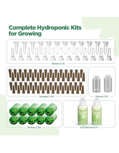 Kit Hidropónico LetPot 172 Piezas con Esponjas y Nutrientes 2