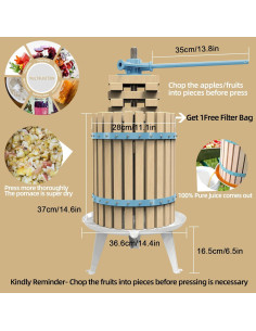 Prensa de Sidra SQUEEZE master 18L Azul - Prensador Manual 2