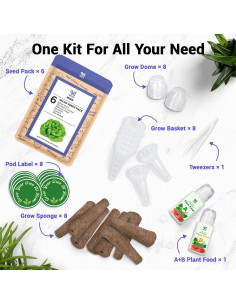 Kit de Vasos de Semillas HiHOYA para Cultivo Hidropónico - 8 Vasos con 600 Semillas de Ensalada Mixta 2