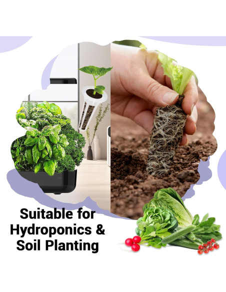 Kit de Vasos de Semillas HiHOYA para Cultivo Hidropónico - 8 Vasos con 600 Semillas de Ensalada Mixta