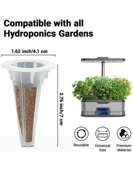 Kit de Vasos de Semillas HiHOYA para Cultivo Hidropónico - 8 Vasos con 600 Semillas de Ensalada Mixta