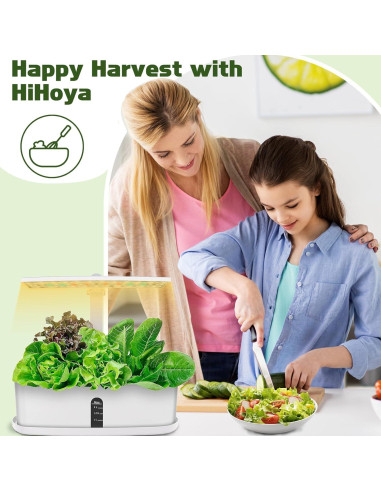 Kit de Vasos de Semillas HiHOYA para Cultivo Hidropónico - 8 Vasos con 600 Semillas de Ensalada Mixta