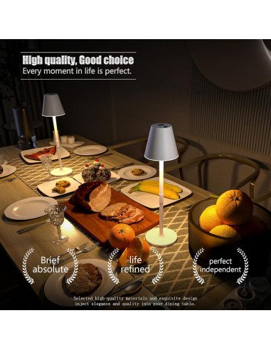 Lámpara de Mesa LED Timjorman Blanca Batería 5000mAh