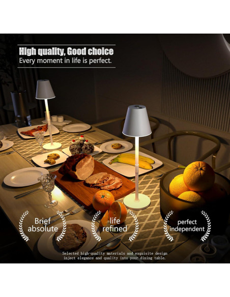 Lámpara de Mesa LED Timjorman Blanca Batería 5000mAh