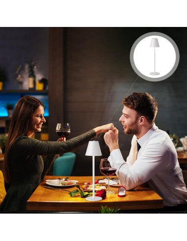 Lámpara de Mesa LED Timjorman Blanca Batería 5000mAh