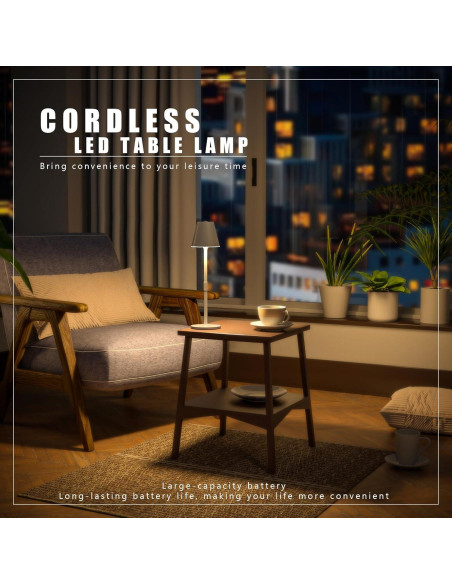 Lámpara de Mesa LED Timjorman Blanca Batería 5000mAh