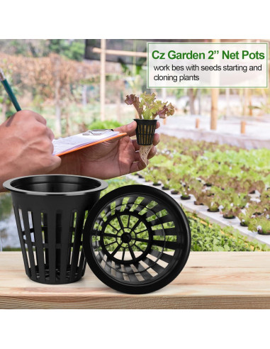 50PCS Macetas de Malla HXSEMAYIG 5.08cm Hidropónicas