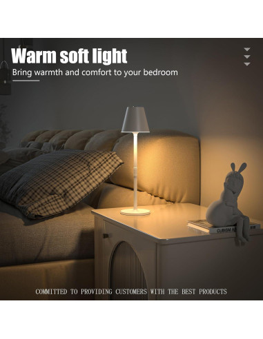 Lámpara de Mesa LED Timjorman Blanca Batería 5000mAh