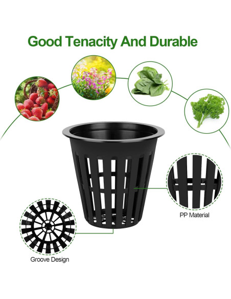 50PCS Macetas de Malla HXSEMAYIG 5.08cm Hidropónicas