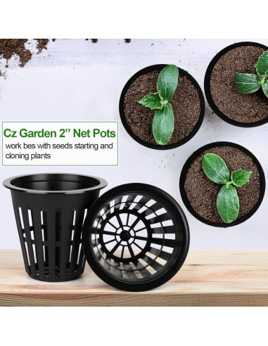 50PCS Macetas de Malla HXSEMAYIG 5.08cm Hidropónicas