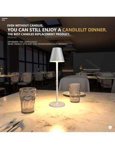 Lámpara de Mesa LED Timjorman Blanca Batería 5000mAh