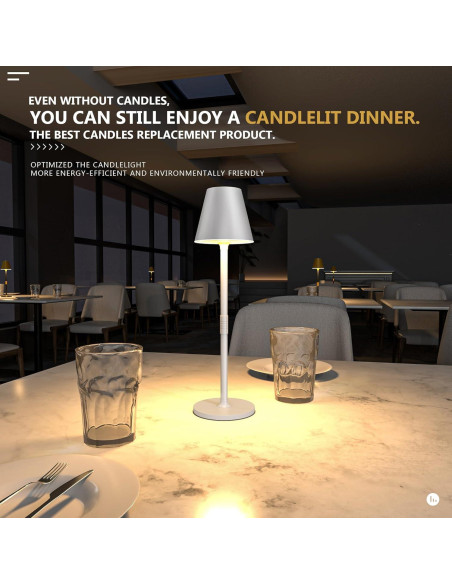 Lámpara de Mesa LED Timjorman Blanca Batería 5000mAh