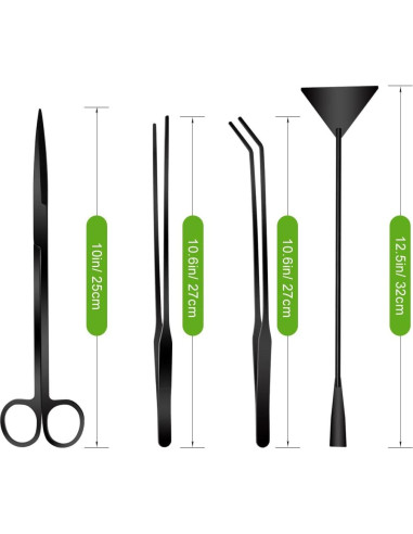 Kit de herramientas de aquascape Quarium 4 en 1 acero inoxidable