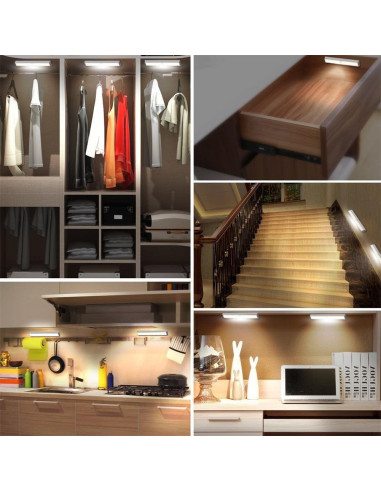 Luz LED portátil RXWLKJ 10 LED con sensor de movimiento