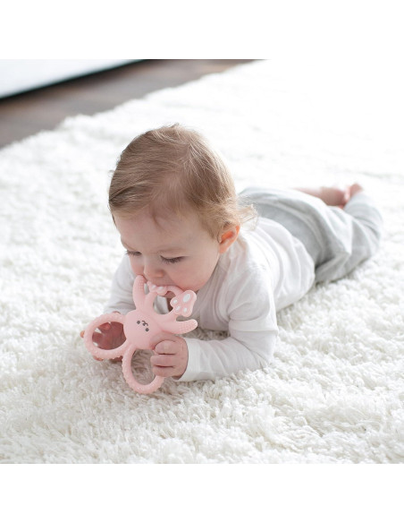 Mordedor Suave Dr. Brown's Flexees Conejito Rosa 100% Silicona 3m+