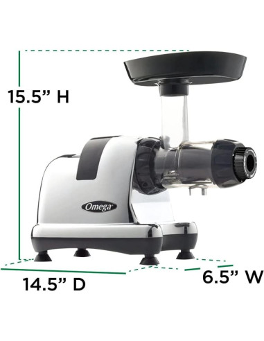 Exprimidor Omega J8006HDC Prensa Fría 200W Cromo 32oz