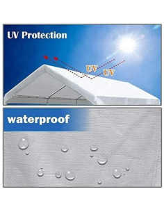 Cubierta de Carport CYS Canopy 3x6m Impermeable con Bungee 2