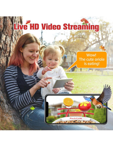 Comedero Inteligente PeckCam con Cámara 2K y Solar