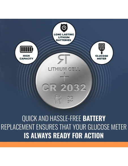 Baterías CR2032 Rome Tech para medidor de glucosa 3V