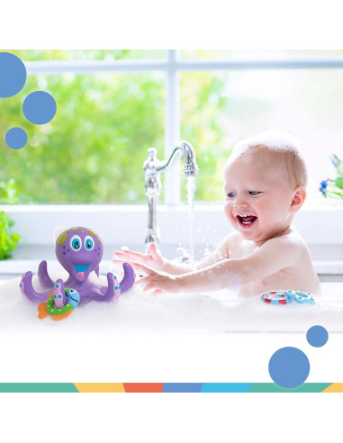 Juguete de Baño Flotante Pulpo Nuby 18+ Meses Púrpura