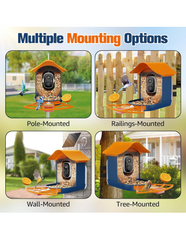 Comedero Inteligente PeckCam con Cámara 2K y Panel Solar