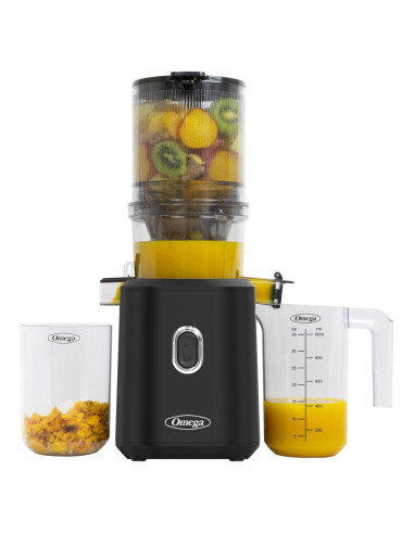 Exprimidor Omega 150W Prensa Fría con Tolva de Lote Negro