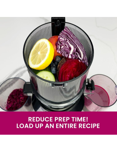 Exprimidor Omega 150W Prensa Fría con Tolva de Lote Negro