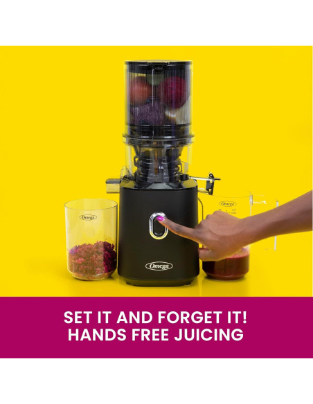 Exprimidor Omega 150W Prensa Fría con Tolva de Lote Negro