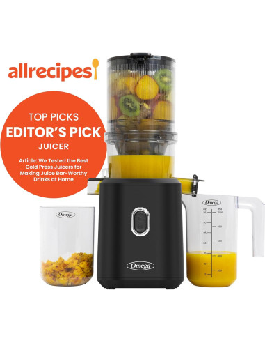 Exprimidor Omega 150W Prensa Fría con Tolva de Lote Negro