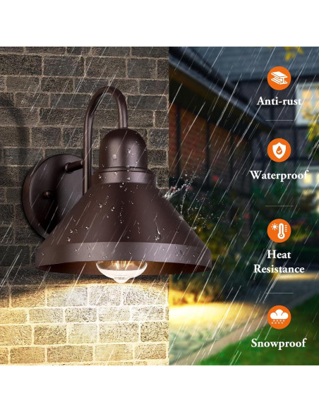 Luces de Porche Brightever 2 Piezas Marrón Impermeables E26