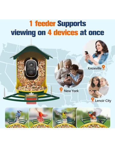 Comedero Inteligente PeckCam con Cámara 2K y Panel Solar