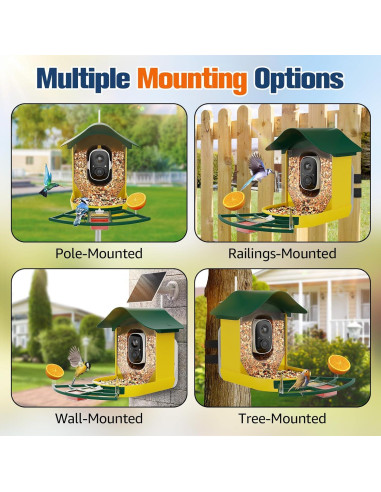 Comedero Inteligente PeckCam con Cámara 2K y Panel Solar