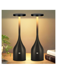 Lámpara de Mesa Inalámbrica FenFud 5000mAh 2 Paquete Negro