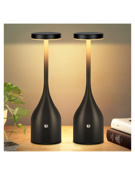 Lámpara de Mesa Inalámbrica FenFud 5000mAh 2 Paquete Negro