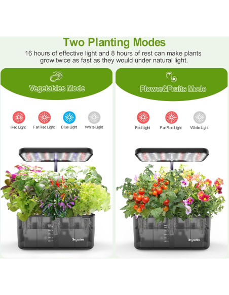 Sistema Hidropónico DRYADES 8 Cápsulas 4.5L con Luz LED