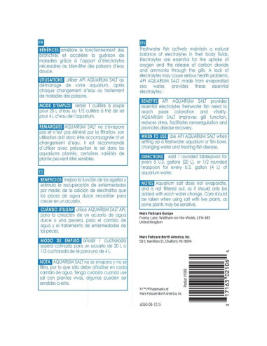 Sal de Acuario API 1,02 kg Tratamiento Agua Dulce