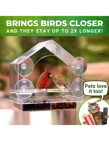 Comedero para Aves de Ventana Nature Anywhere - Acrílico 425g