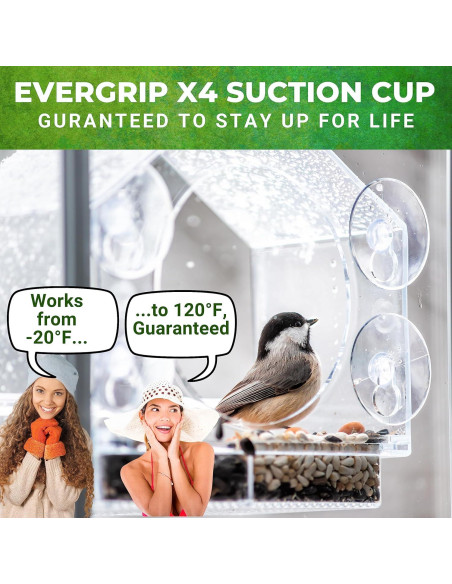 Comedero para Aves de Ventana Nature Anywhere - Acrílico 425g